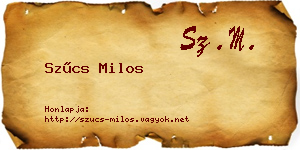 Szűcs Milos névjegykártya