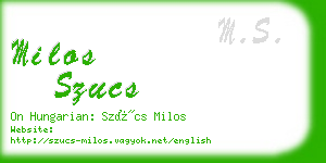 milos szucs business card